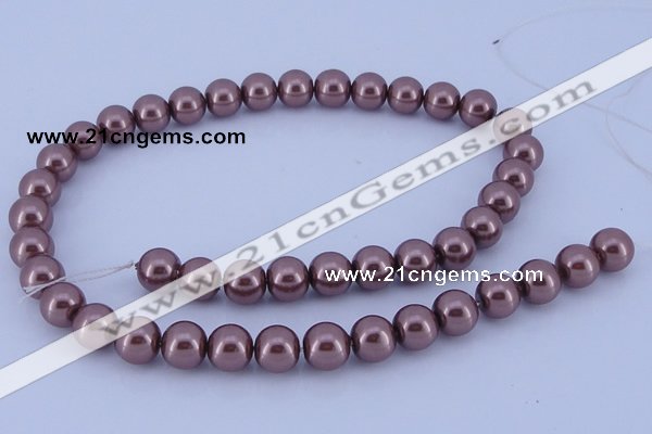 CGL124 10PCS 16 inches 8mm round dyed glass pearl beads wholesale