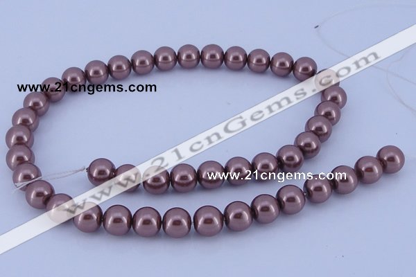 CGL127 5PCS 16 inches 14mm round dyed glass pearl beads wholesale