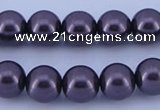 CGL132 10PCS 16 inches 4mm round dyed glass pearl beads wholesale