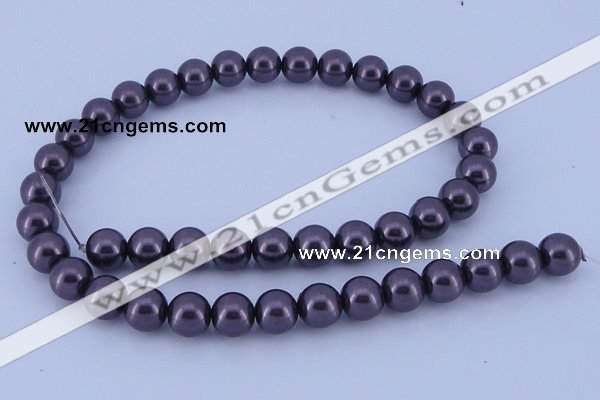 CGL132 10PCS 16 inches 4mm round dyed glass pearl beads wholesale