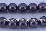 CGL133 10PCS 16 inches 6mm round dyed glass pearl beads wholesale