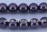 CGL138 5PCS 16 inches 16mm round dyed glass pearl beads wholesale