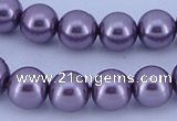 CGL142 10PCS 16 inches 4mm round dyed glass pearl beads wholesale