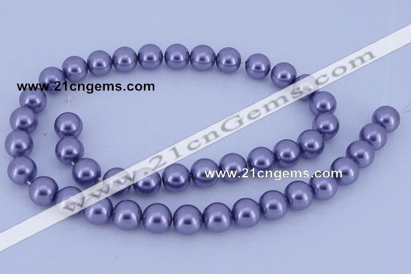 CGL152 10PCS 16 inches 4mm round dyed glass pearl beads wholesale