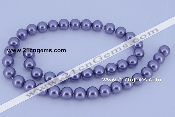 CGL157 5PCS 16 inches 14mm round dyed glass pearl beads wholesale