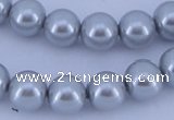 CGL162 10PCS 16 inches 4mm round dyed glass pearl beads wholesale