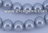 CGL163 10PCS 16 inches 6mm round dyed glass pearl beads wholesale