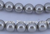 CGL172 10PCS 16 inches 4mm round dyed glass pearl beads wholesale