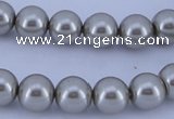 CGL176 5PCS 16 inches 12mm round dyed glass pearl beads wholesale