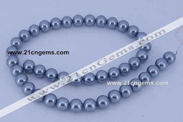 CGL184 10PCS 16 inches 8mm round dyed glass pearl beads wholesale