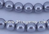 CGL192 10PCS 16 inches 4mm round dyed glass pearl beads wholesale