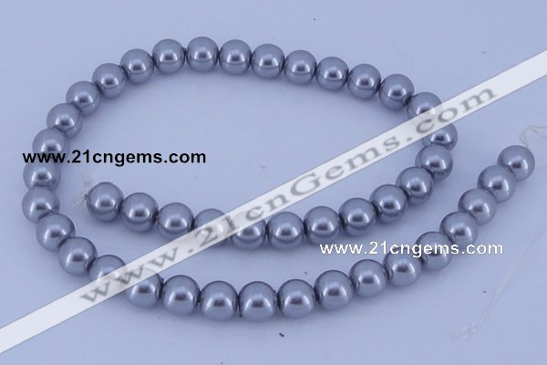 CGL192 10PCS 16 inches 4mm round dyed glass pearl beads wholesale