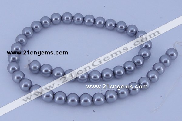 CGL194 10PCS 16 inches 8mm round dyed glass pearl beads wholesale