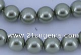 CGL202 10PCS 16 inches 4mm round dyed glass pearl beads wholesale