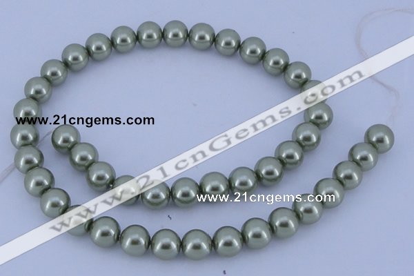 CGL202 10PCS 16 inches 4mm round dyed glass pearl beads wholesale