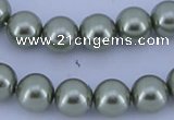 CGL203 10PCS 16 inches 6mm round dyed glass pearl beads wholesale