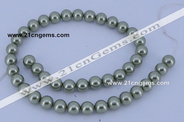 CGL204 10PCS 16 inches 8mm round dyed glass pearl beads wholesale