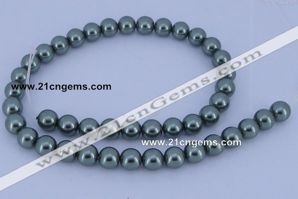 CGL212 10PCS 16 inches 4mm round dyed glass pearl beads wholesale