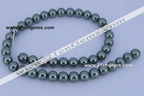 CGL213 10PCS 16 inches 6mm round dyed glass pearl beads wholesale