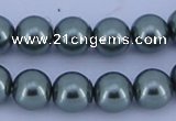 CGL214 10PCS 16 inches 8mm round dyed glass pearl beads wholesale