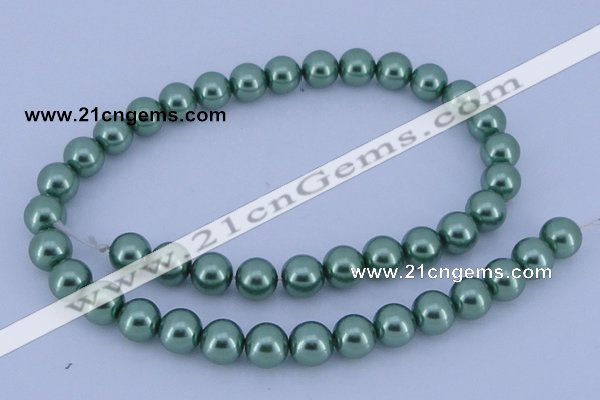 CGL222 10PCS 16 inches 4mm round dyed glass pearl beads wholesale