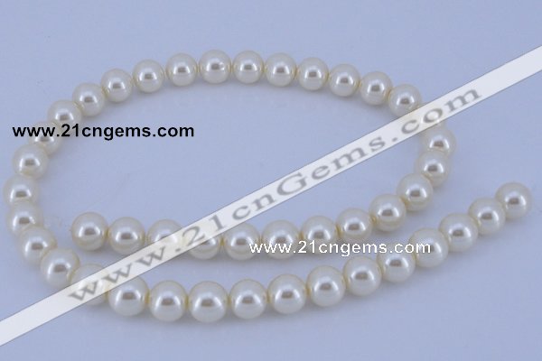 CGL23 10PCS 16 inches 6mm round dyed glass pearl beads wholesale