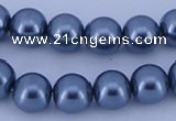 CGL232 10PCS 16 inches 4mm round dyed glass pearl beads wholesale