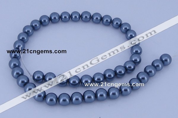 CGL232 10PCS 16 inches 4mm round dyed glass pearl beads wholesale