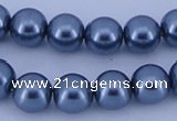 CGL233 10PCS 16 inches 6mm round dyed glass pearl beads wholesale