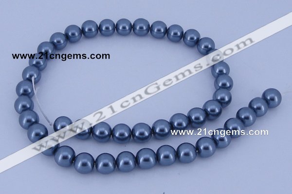 CGL233 10PCS 16 inches 6mm round dyed glass pearl beads wholesale