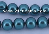 CGL243 10PCS 16 inches 6mm round dyed glass pearl beads wholesale