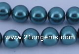 CGL244 10PCS 16 inches 8mm round dyed glass pearl beads wholesale