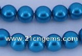 CGL252 10PCS 16 inches 4mm round dyed glass pearl beads wholesale