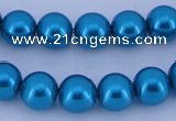 CGL253 10PCS 16 inches 6mm round dyed glass pearl beads wholesale