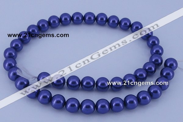 CGL262 10PCS 16 inches 4mm round dyed glass pearl beads wholesale