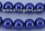 CGL265 5PCS 16 inches 10mm round dyed glass pearl beads wholesale