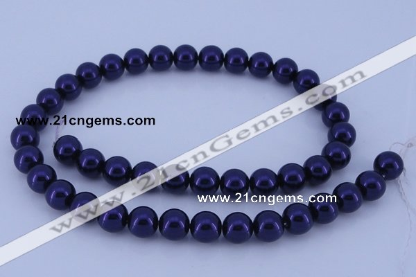 CGL274 10PCS 16 inches 8mm round dyed glass pearl beads wholesale