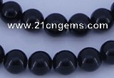 CGL282 10PCS 16 inches 4mm round dyed glass pearl beads wholesale