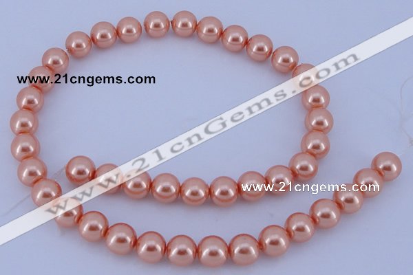 CGL292 10PCS 16 inches 4mm round dyed glass pearl beads wholesale