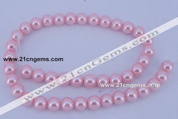 CGL302 10PCS 16 inches 4mm round dyed glass pearl beads wholesale