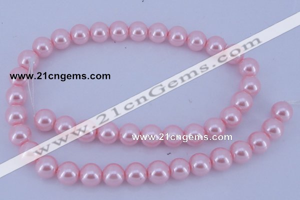 CGL303 10PCS 16 inches 6mm round dyed glass pearl beads wholesale