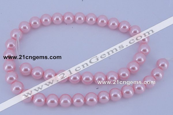 CGL304 10PCS 16 inches 8mm round dyed glass pearl beads wholesale