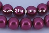 CGL312 10PCS 16 inches 4mm round dyed glass pearl beads wholesale