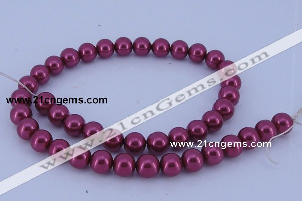 CGL312 10PCS 16 inches 4mm round dyed glass pearl beads wholesale