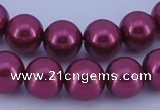 CGL313 10PCS 16 inches 6mm round dyed glass pearl beads wholesale