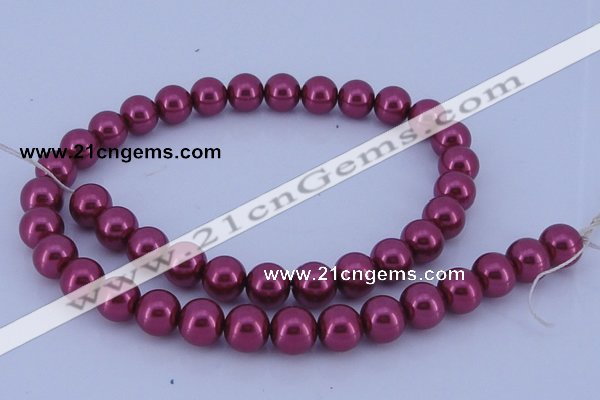 CGL313 10PCS 16 inches 6mm round dyed glass pearl beads wholesale