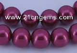 CGL314 10PCS 16 inches 8mm round dyed glass pearl beads wholesale