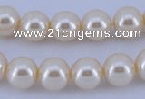 CGL32 10PCS 16 inches 4mm round dyed glass pearl beads wholesale