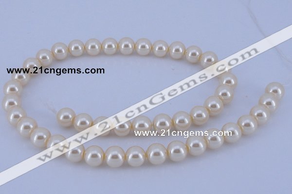 CGL32 10PCS 16 inches 4mm round dyed glass pearl beads wholesale