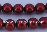 CGL322 10PCS 16 inches 4mm round dyed glass pearl beads wholesale